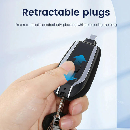 Keychain Portable Charger, Mini Power Emergency Pod Key Ring Cell Phone Charger, Ultra-compact External Fast Charging Power Bank