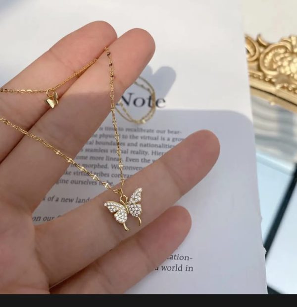 Multi Layer Diamond Butterfly Chain For Girls – Trendy Beautiful Look